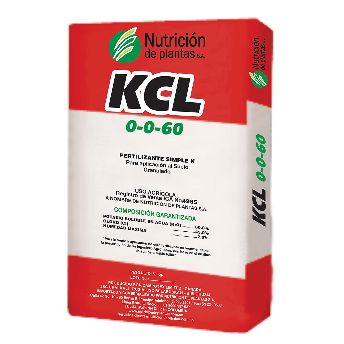 Kcl 0-0-60 granulado